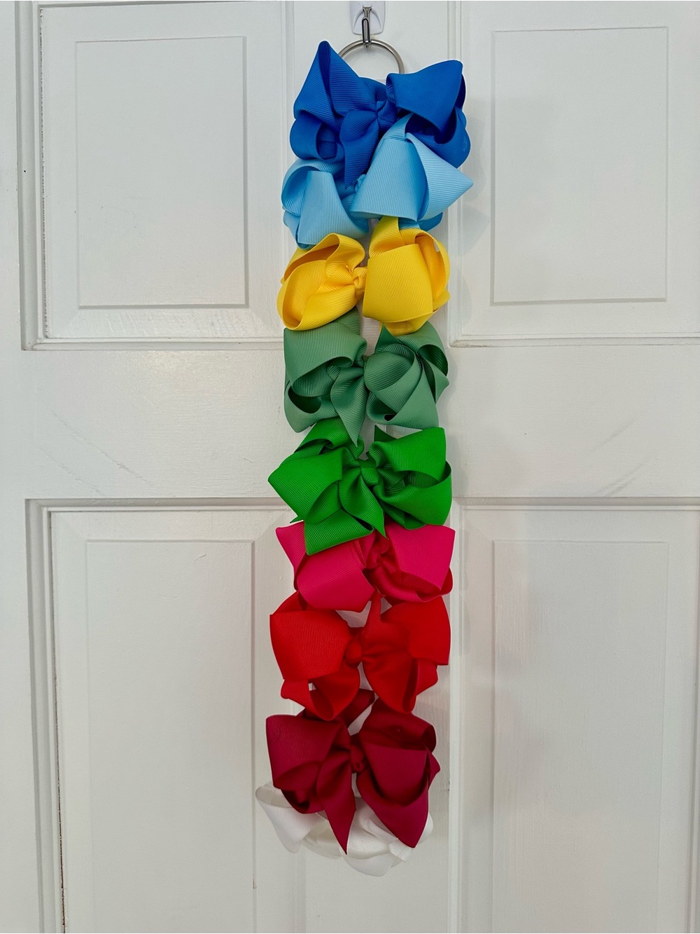 Bright Multicolor Grosgrain 4” Hair Bow Set for Kids — 9-Pack